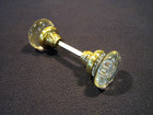 Incredible Pair Antique Victorian Round Cystal Glass Door Knobs
