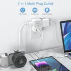 4 Outlet Grounded Multi Plug Extender Usb C Wall Tap Adapter Surge Protector    