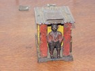 Vintage 1855 J E Stevens Cast Iron Cabin Mechanical Bank 
