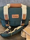 Nwot Canon Green Camera Large Soft Case Travel Bag W shoulder Strap Vintage New 