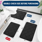 Memory Foam Toilet Rugs U-shaped 24x20  24  X 20   Black
