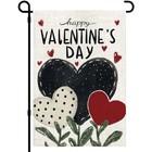  Valentine s Day Garden Flag 12x18 Inch Double Sided Happy Valentines Black