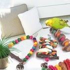 Bird Chew Toys  7 Packs Parakeet Natural Wood Toys Parrot Hanging Cage Toy Perch