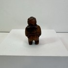 Vintage Japanese Style Netsuke Toggle Carved Wood Man Fish Figure Pendant Art