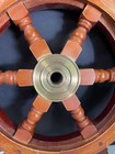 Nautical Maritime 18    Wooden Ship Wheel Six Spokes With Brass Hub Decor Boat