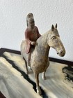 Antique Chinese Tang Dynasty Terracotta Horse   Rider - Painted Tomb Figure 13 