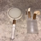 Vintage 4pc Makeup Mirror   Brush Set