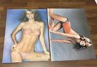 Vintage Original Poster Lot Cheryl Tiegs Farrah Fawcett Sexy Pinup Babe Man Cave