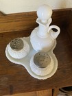 Antique Victorian Challinor Taylor Forget Me Not Pattern Condiment Shaker Set