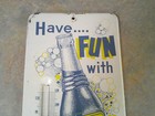 Vintage Nugrape Soda Metal Thermometer Bubbles have Fun