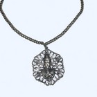 Vintage Silver Tone Thai Goddess Pendant Necklace