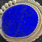 Navajo Lapis In Sterling Silver Rh Stamped Vintage Bolo Tie Piece 2  33 Grams