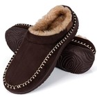 Men s Moccasin House Slippers - Memory Foam Indoor Outdoor Shoes Warm 12 Coffee