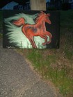  running Red Horse   Painting By Lucy Baker  1992  Acrylic On Linen 24 x36 