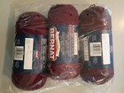 Bernat Super Value Yarn  Burgundy  New  Estate Lot  Set Of 3