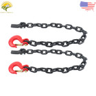2pcs 36  G80 Trailer Safety Chain 3 8  25000lbs G70 Hook Chain Buckle Black Red