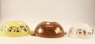 Vintage Lot Of 3 Pyrex Early American Nesting Mixing Bowls 443  444