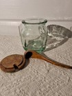 Vintage Lidded Jelly Jam Preserve Jar Honey Jar 5x4  Smooth W Bubbles In Glass