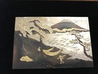 Pair Of Vintage Mcm Japanese Chokin Art Embossed Metal Pictures Framed 6 X 7 1 2