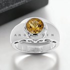 Citrine Gemstone With 925 Sterling Silver Ring For Men s  al572