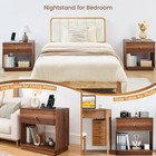 Nightstand With Charging Station 23  Wide End Table With Drawer