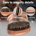 Wonature Boar Bristle Beard Brush Set With Wooden Sandalwood Comb   Travel Pouch