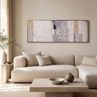 White Abstract Wall Art For Living Room  Large Framed Textured Canvas Wall Ar   