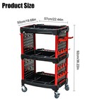 Car Detailing Cart Tool Organizer With 4 Pieces Side Hanging Plate   Hooks fo   