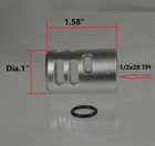 1  Dia Silver Anodized Aluminum Ruger Mark Iv 22 45 1 2x28 Tpi Muzzle Brake 22lr