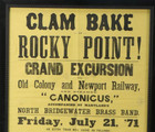 1871 Clam Bake Rocky Point Ri Grand Excursion Railroad Steamship Boston Poster  