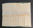 10 Vtg Ivory Leacock 100  Linen Lunch Dinner Napkins Edged In Green Nos