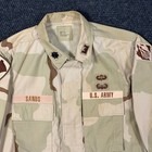 Us Army Desert Camo 3-color Bdu Jacket Combat Coat Medium Long Rank Patches