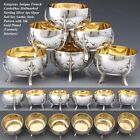 Antique French Cardeilhac Sterling Silver   Vermeil 6pc Open Salt Set