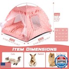 Pawstrip Dog Tent Indoor Cat House Pink Puppy Bed Portable Pet Teepe Princess