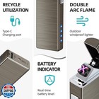 Lcfun Electric Usb Rechargeable Lighter Windproof Flamesless Plasma Dual Arc 
