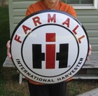 Farmall Dealership International Harvester 16  Metal Button Advertising Sign 