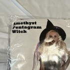 Party King Witch Costume Dress   Hat Size L Black purple Glitter