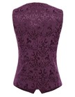 Vintage Steampunk Purple Womens Large Jacquard Waistcoat Vest Steampunk Jacket