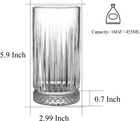 Tall Drinking Glasses Set Of 4-16oz Glass Cups For Kitchen - Elegant Highball Gl