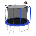 10ft Trampoline W  Basketball Hoop   Safety Net  Blue Steel Frame  Astm Approved