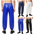 Men Parachute Pants Tapered Leg Trousers Comfortable Shiny Waterproof Nylon