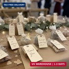 100 Pack Manila Shipping Tags With Elastic String  Price Tags With String For La