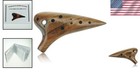 Elegant 12-hole Acacia Wood Ocarina With Padded Pouch   Songbook For All Ages