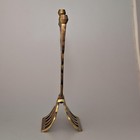 Vintage Solid Brass Menorah Judaica Candle Holder Modernist Design
