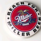 Miller Beer  reach For Miller Beer Pin Back Button  3  Round  - Vintage