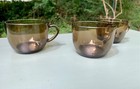 Vereco Smoke Brown Glass Vintage Made In France Set Of 3 Teacup Espresso Mug   