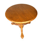 Vintage Victorian Style Round Oak Wood Claw Foot Coffee   Side Table     Nice  