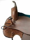 Western Leather Barrel Racing Trail Horse Saddle With Tack Set Free Shipping