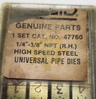 Ridgid 47760 Universal High Speed Steel Pipe Dies  1 4 To 3 8