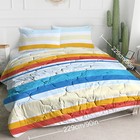Soft Duvet Cover Set 3pcs Colorful Horizontal Stripes Bedding Set For Bedroom